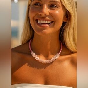 Rose Quartz Necklace vintage statement necklace